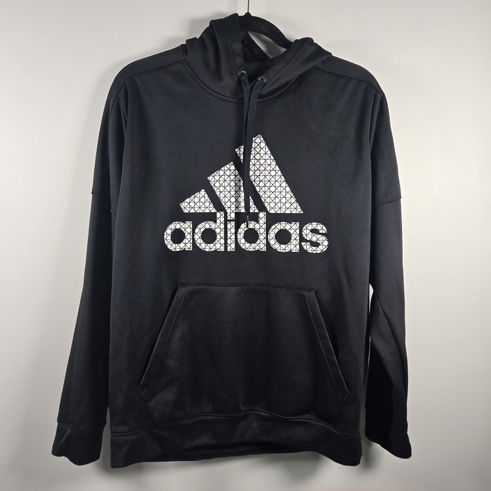 Adidas Men's Black Hoodie with White Logo
